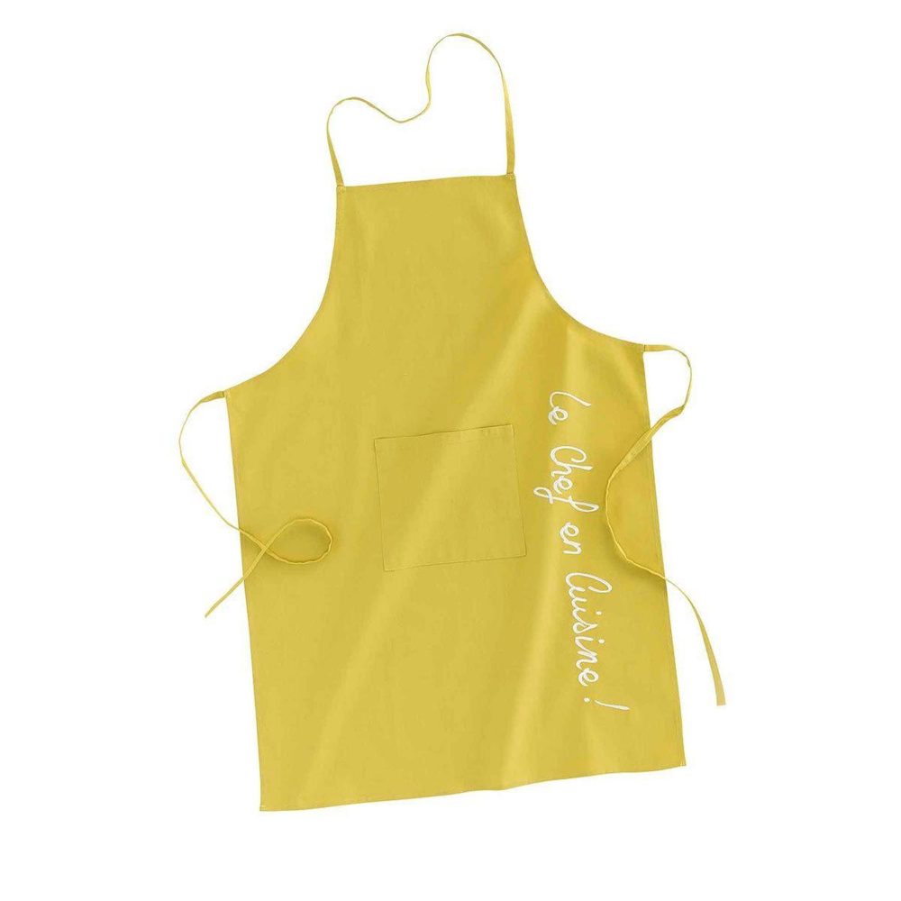 Douceur d'Intérieur Tablier de cuisine cuistot — 84cm jaune