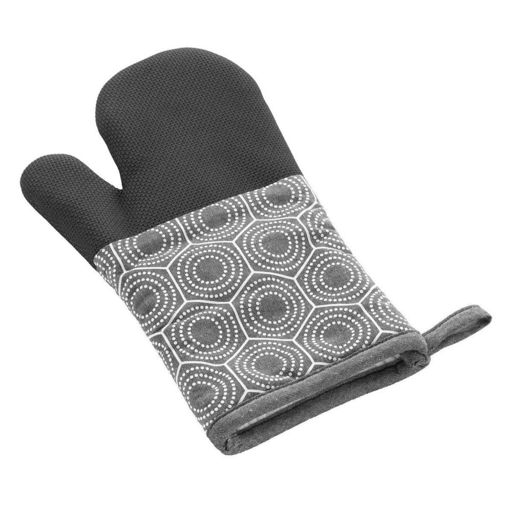 Douceur d'Intérieur Gant de cuisine ambidextre imprimé adam, 30cm anthracite
